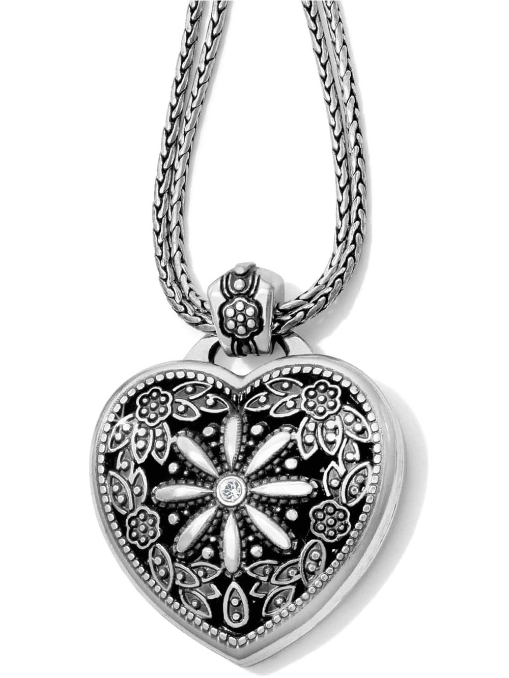 Brighton Floral Heart Locket Necklace